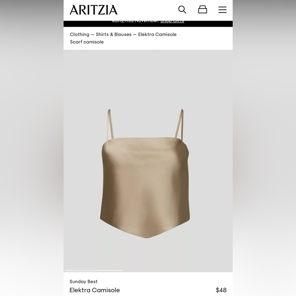 Limited Edition Sunday Best Electra Camisole Fluent Taupe